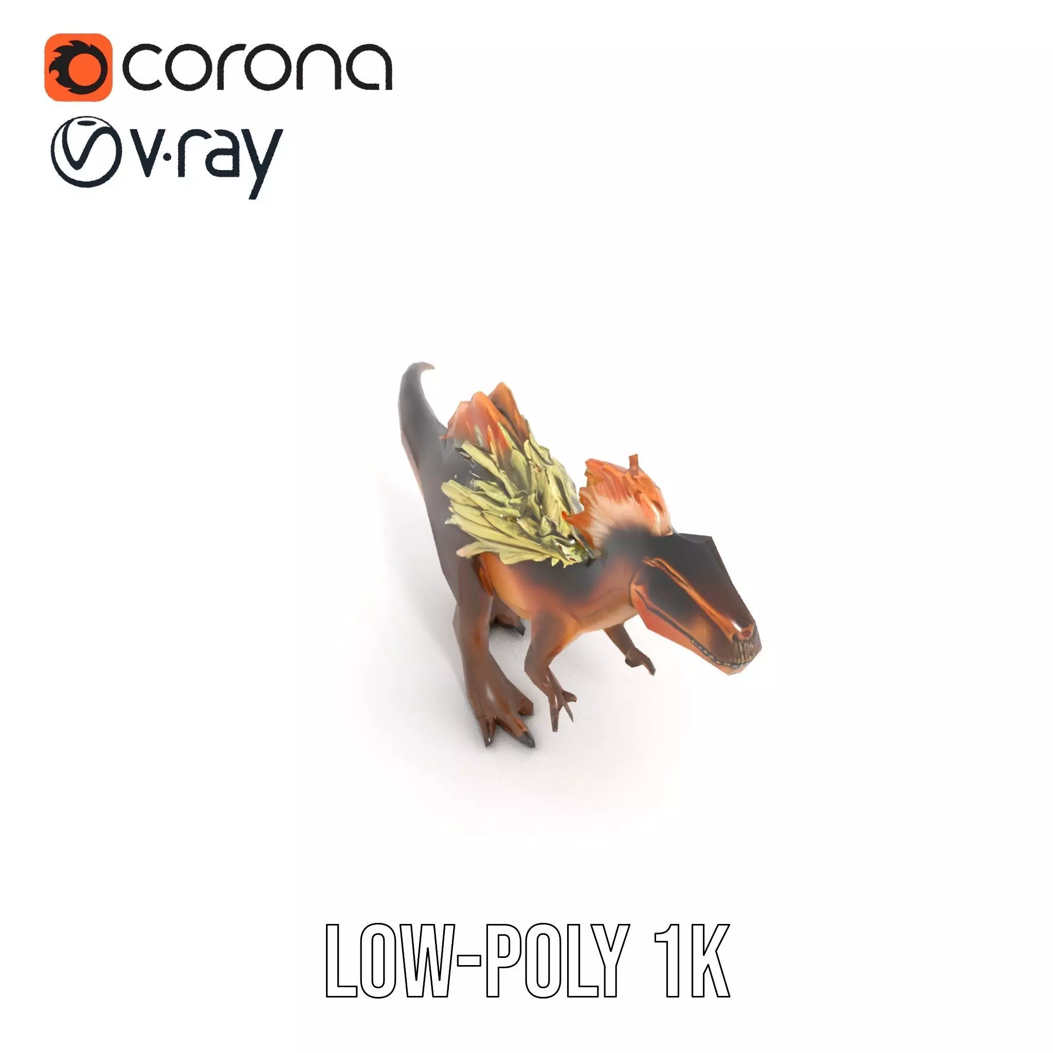 Feathered Dinosaur model pack Low-poly 3D model_9