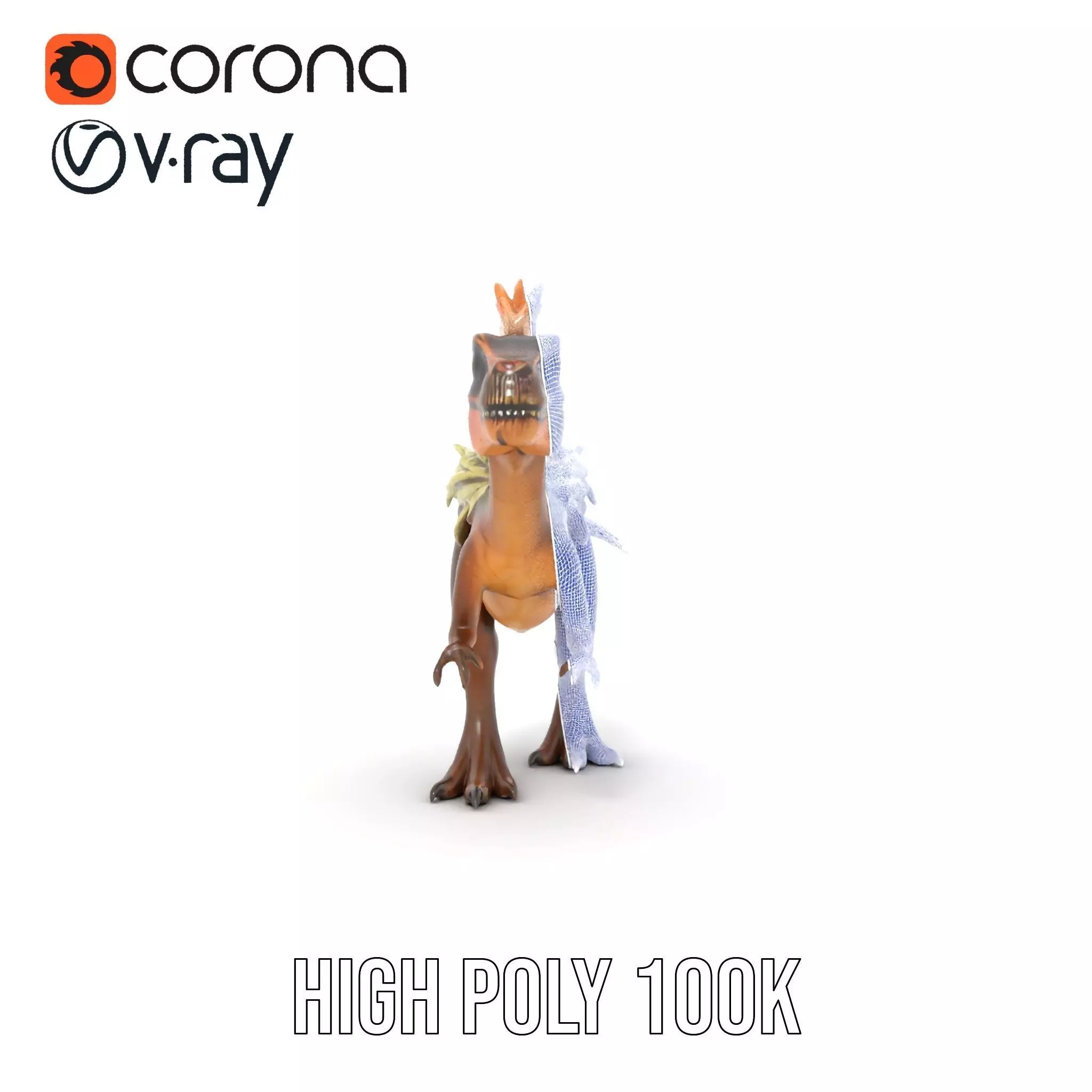 Feathered Dinosaur model pack Low-poly 3D model_34