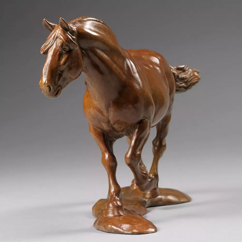 Dynamic Bronze Horse Realistic Animal Sculpture Low-poly 3D model_0