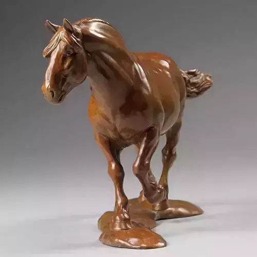 Dynamic Bronze Horse Realistic Animal Sculpture Low-poly 3D model Dynamic Bronze Horse Realistic Animal Sculpture Low-poly 3D model