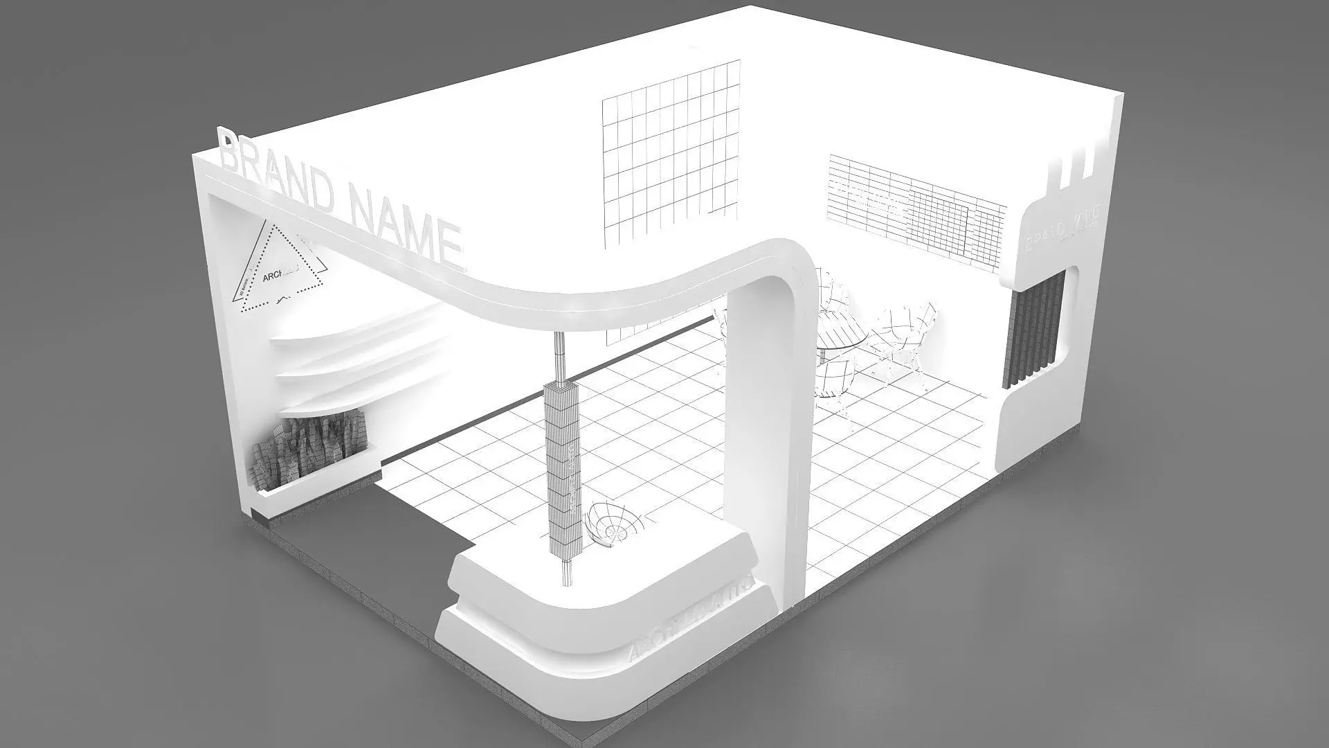 Modern Exhibition Booth 3D 3D model_8