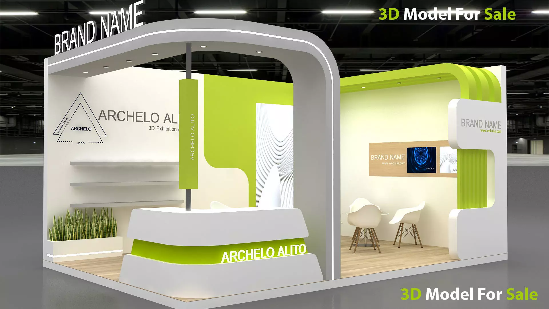 Modern Exhibition Booth 3D 3D model_0