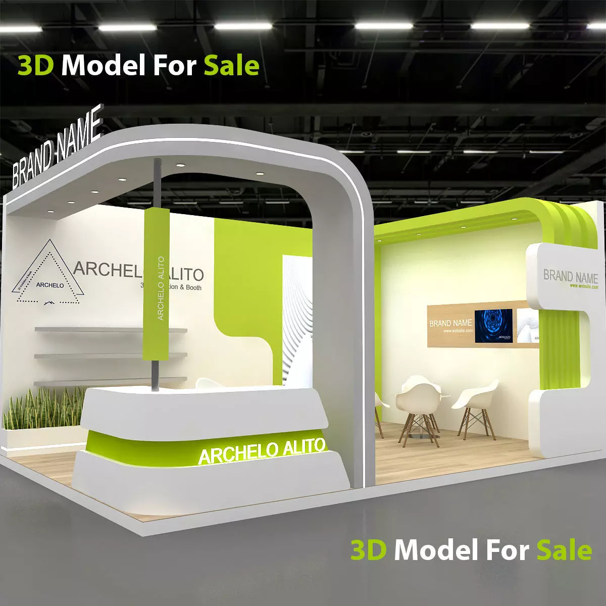Modern Exhibition Booth 3D 3D model_1