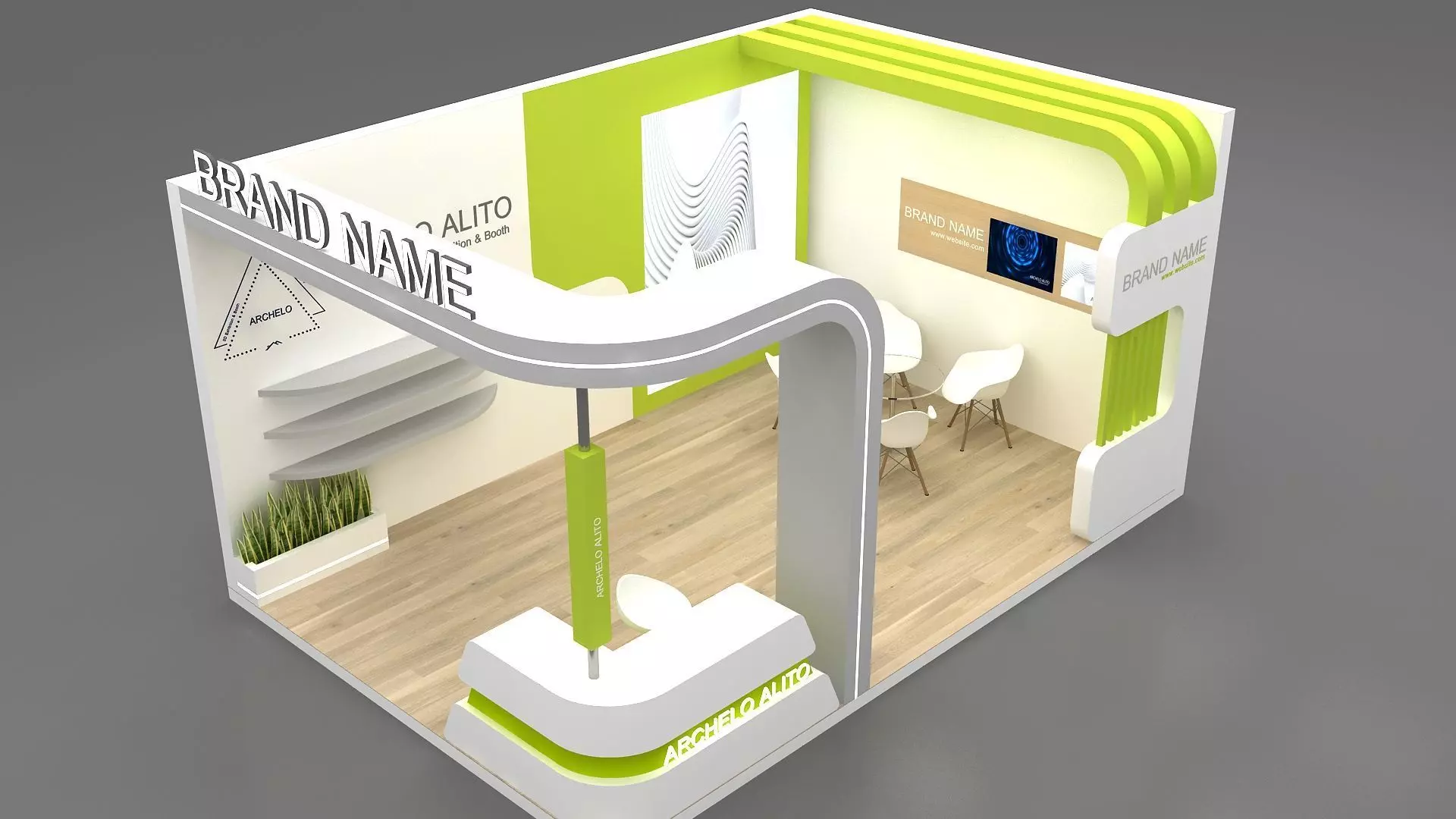 Modern Exhibition Booth 3D 3D model_6