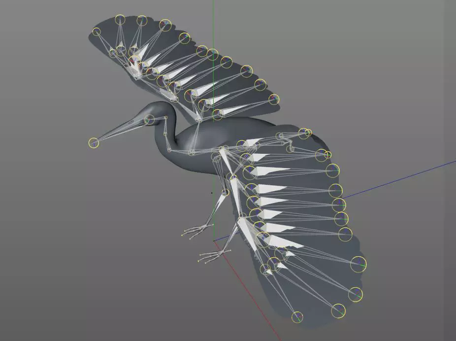 Stork bird rigged 3d model Low-poly 3D model_8
