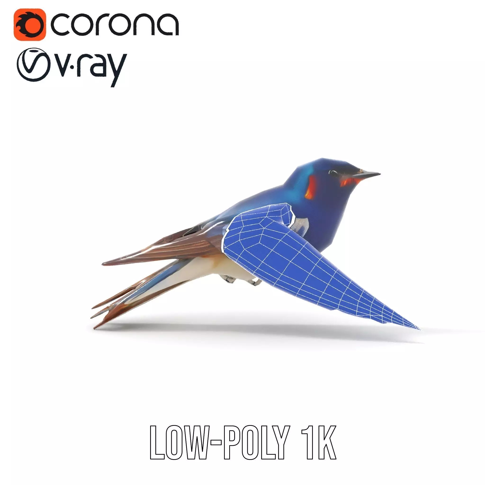 Colorful Sparrow model pack Low-poly 3D model_20