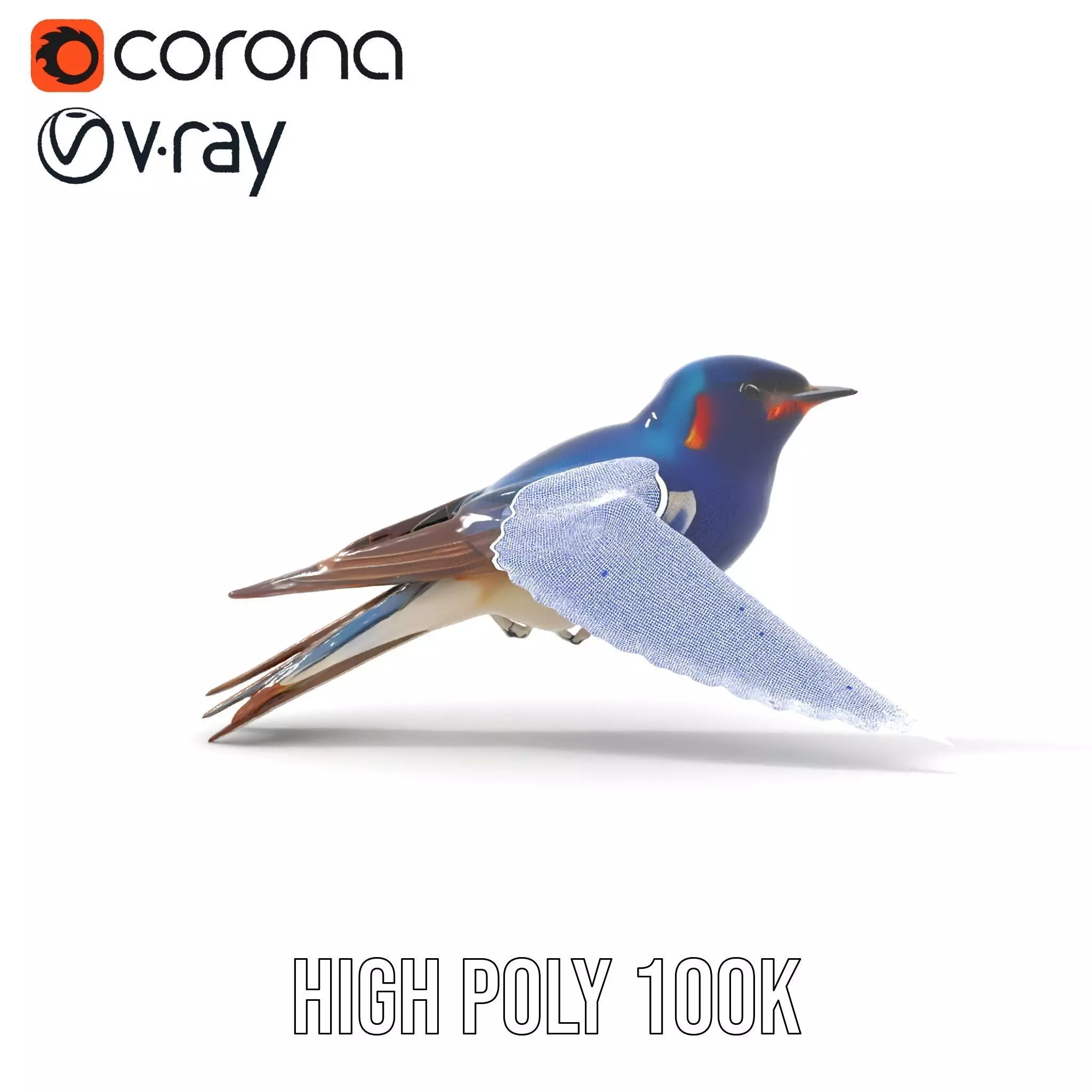 Colorful Sparrow model pack Low-poly 3D model_32