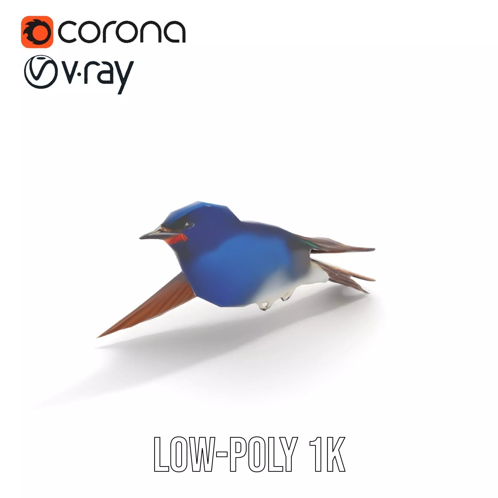 Colorful Sparrow model pack Low-poly 3D model_17