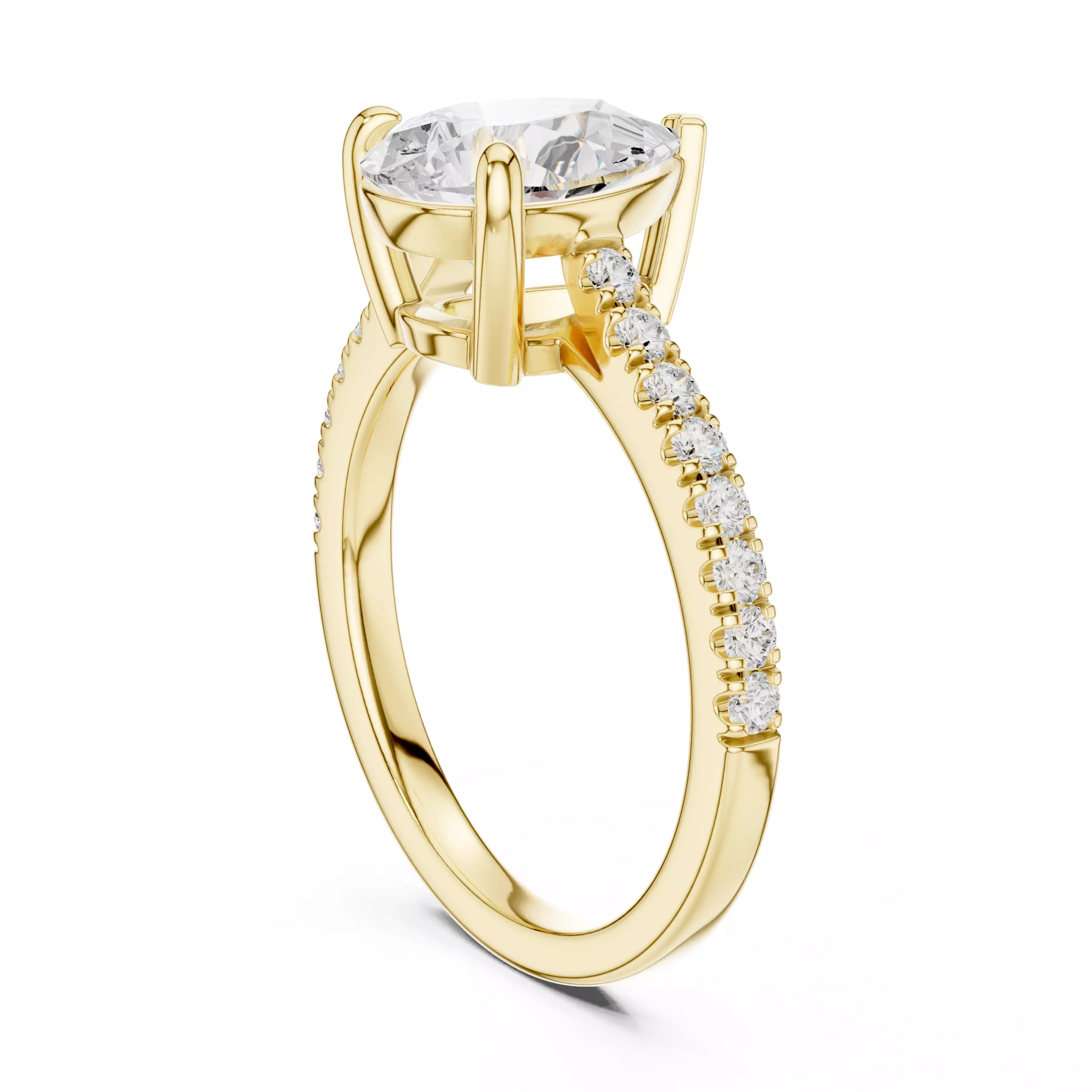 2CT Pear Cut Diamond Engagement Wedding Ring 3DM STL Video 3D print model_6