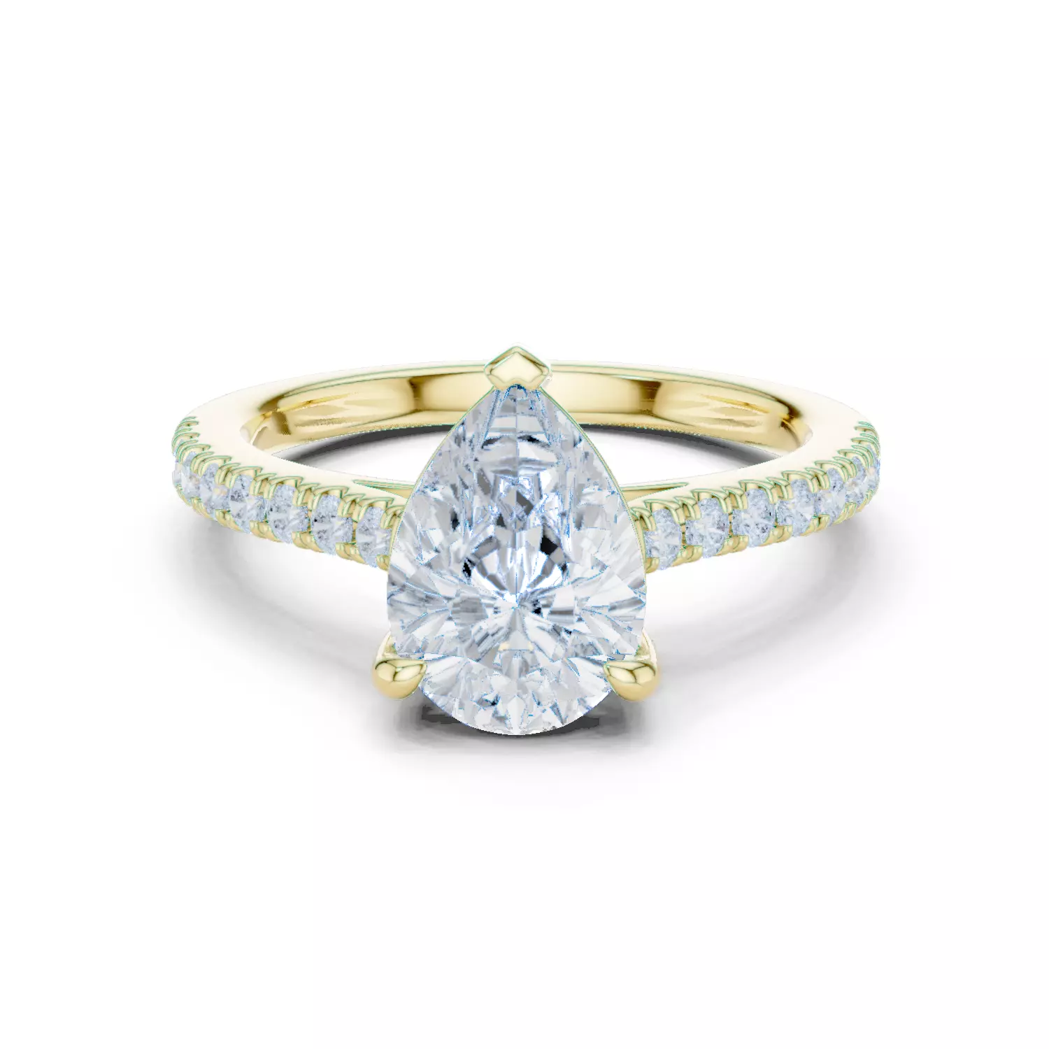 2CT Pear Cut Diamond Engagement Wedding Ring 3DM STL Video 3D print model_13