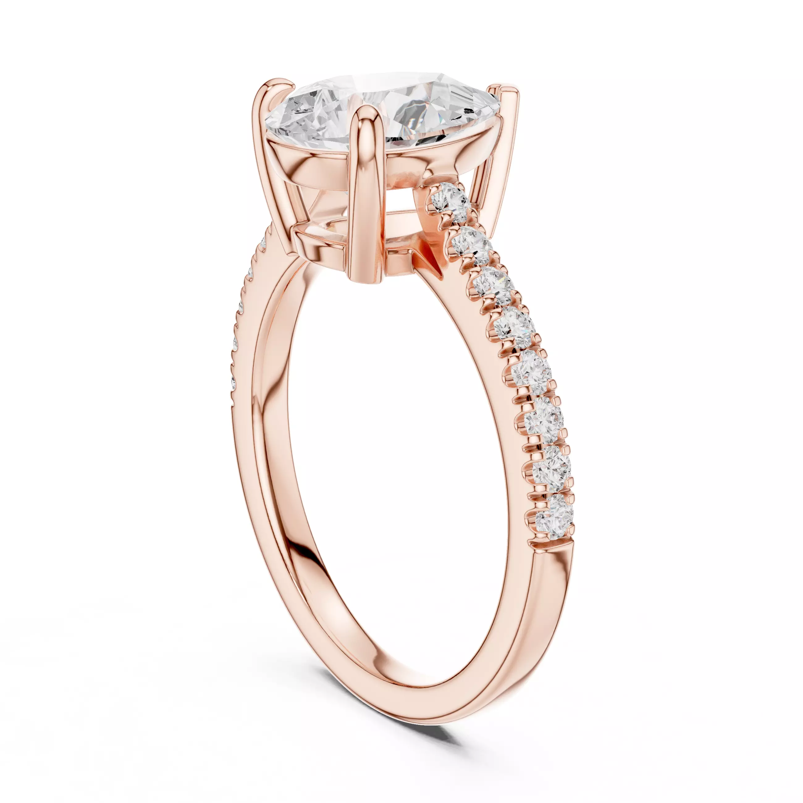 2CT Pear Cut Diamond Engagement Wedding Ring 3DM STL Video 3D print model_3