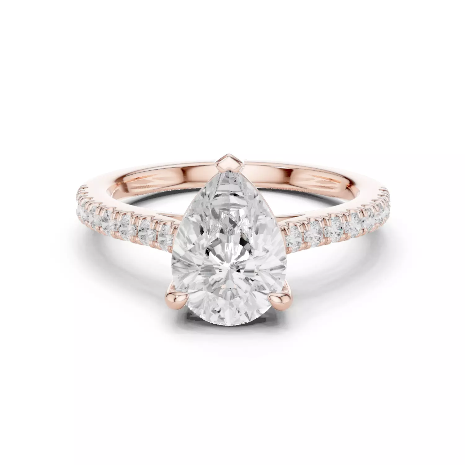 2CT Pear Cut Diamond Engagement Wedding Ring 3DM STL Video 3D print model_12