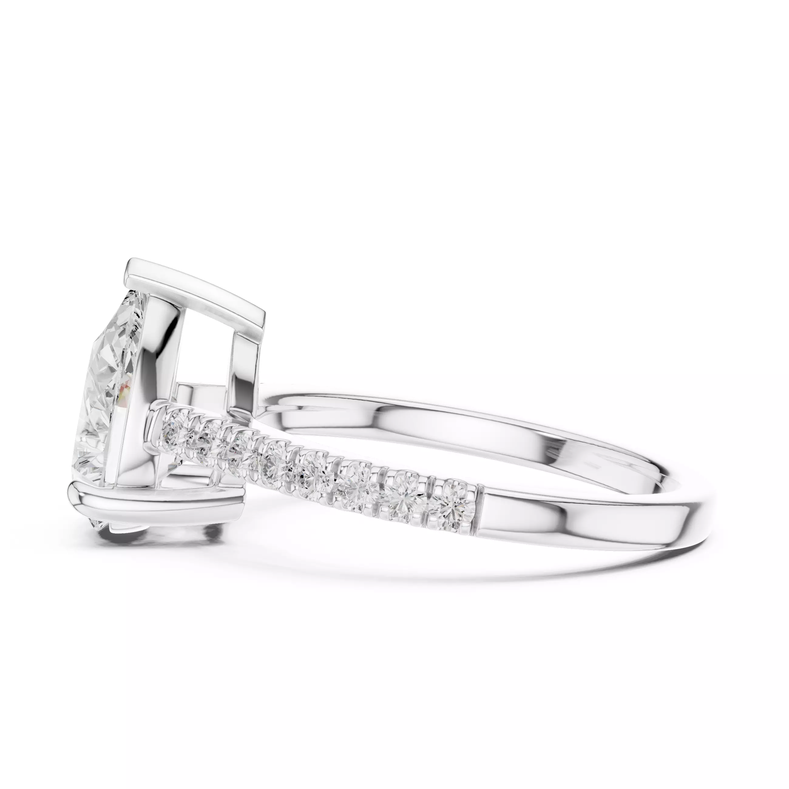 2CT Pear Cut Diamond Engagement Wedding Ring 3DM STL Video 3D print model_11