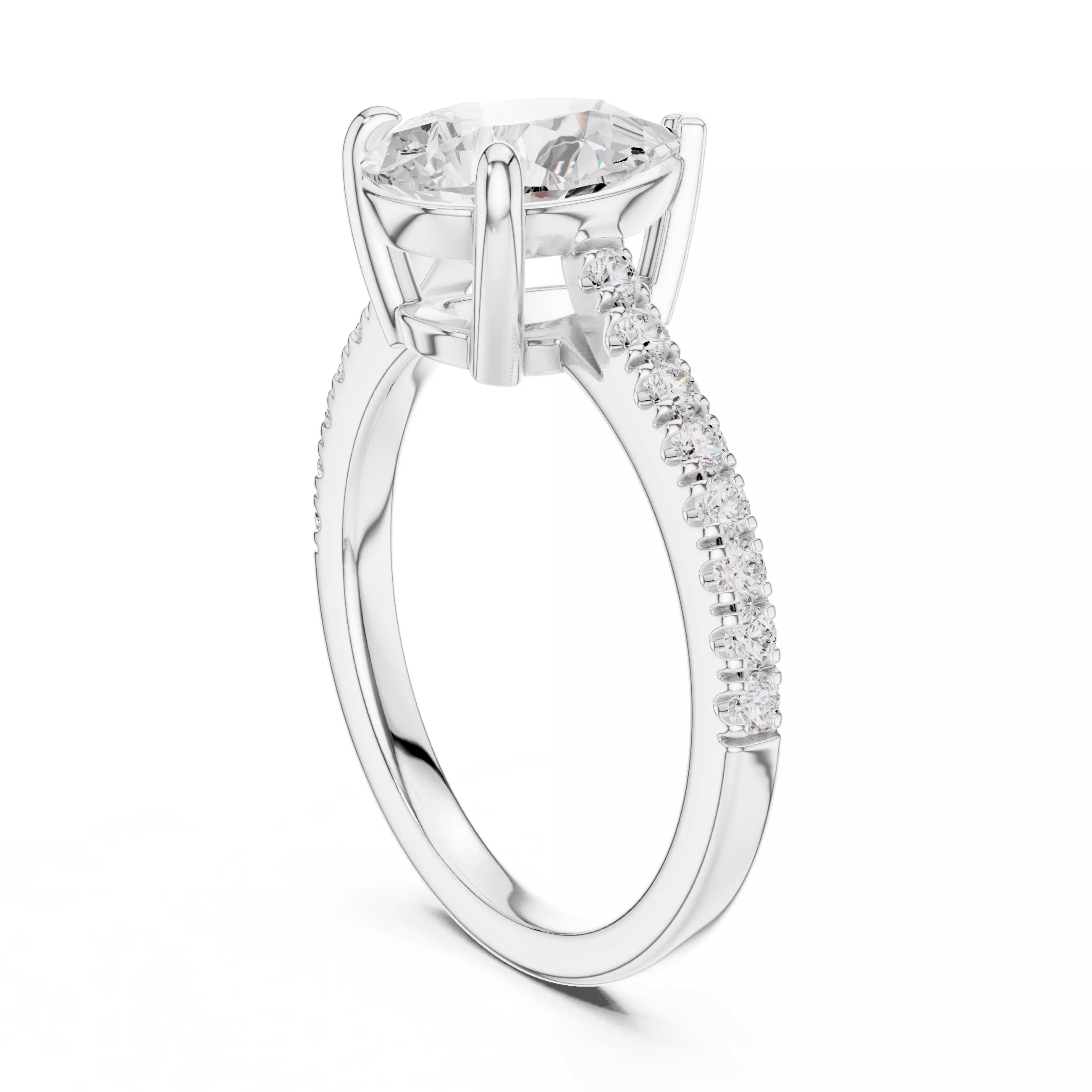 2CT Pear Cut Diamond Engagement Wedding Ring 3DM STL Video 3D print model_9