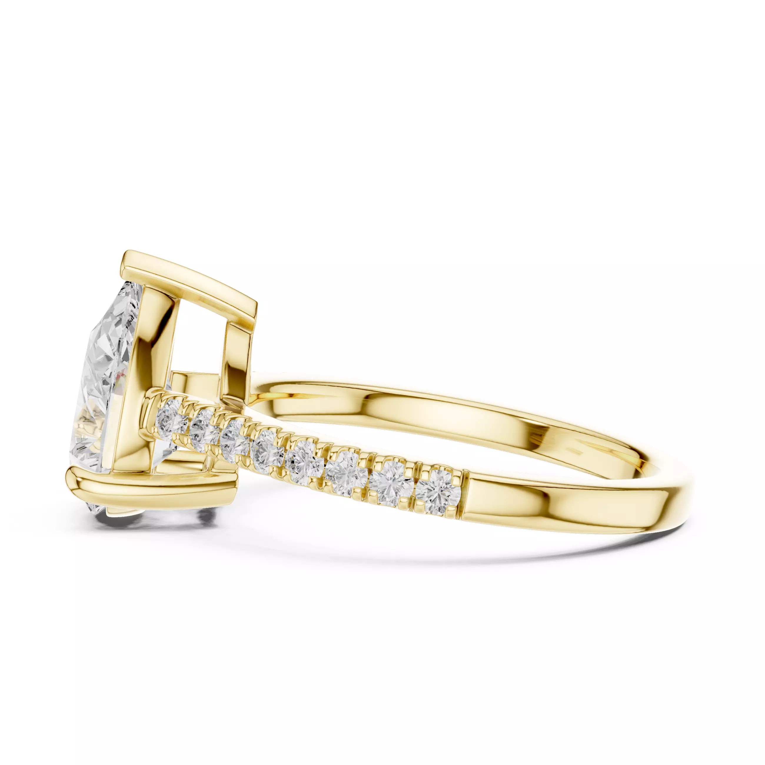 2CT Pear Cut Diamond Engagement Wedding Ring 3DM STL Video 3D print model_8