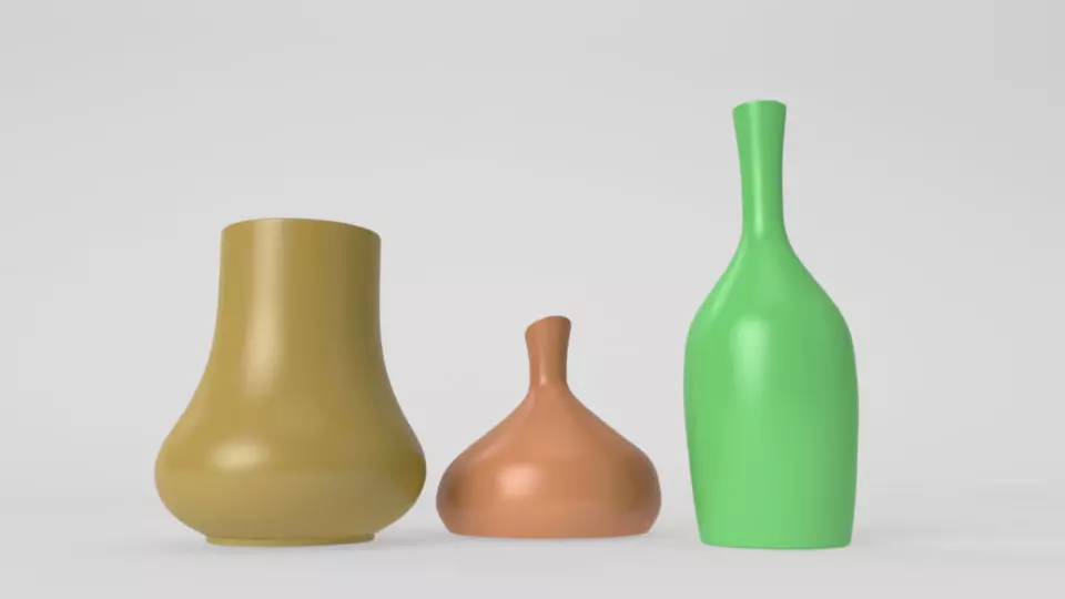 3D Vase  Pack Low-poly 3D model_0