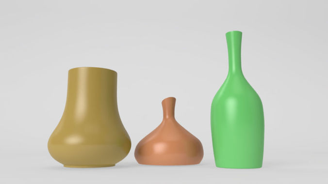 3D Vase  Pack Low-poly 3D model