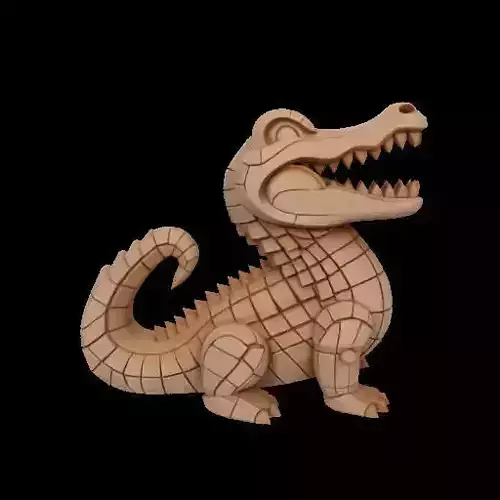 2152  Laughing Crocodile  Full Figure  3D Printed