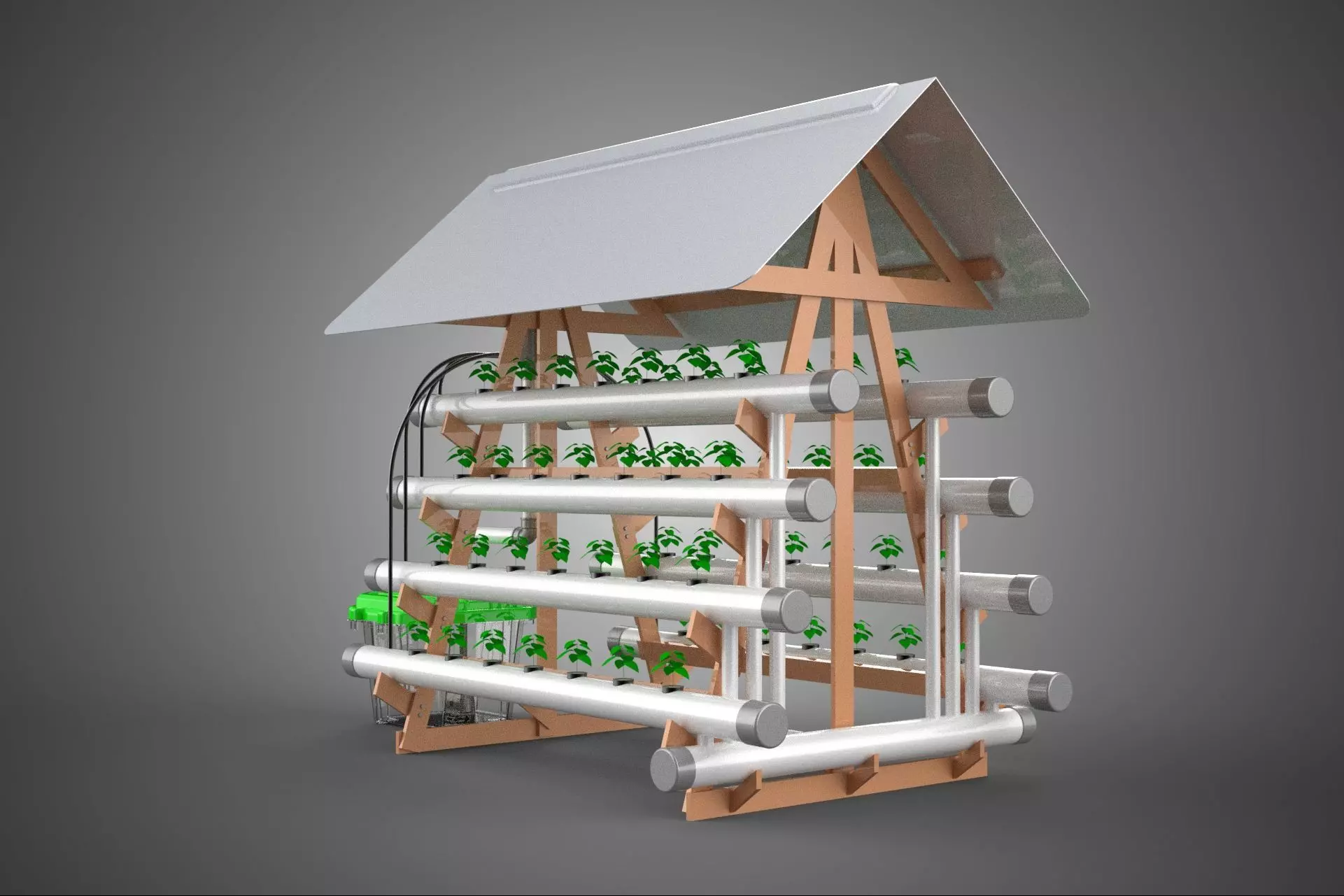 VERTICAL HYDROPONIC SOILLESS POT PLANT GROW WATER TANK RESERVOIR 3D model_0