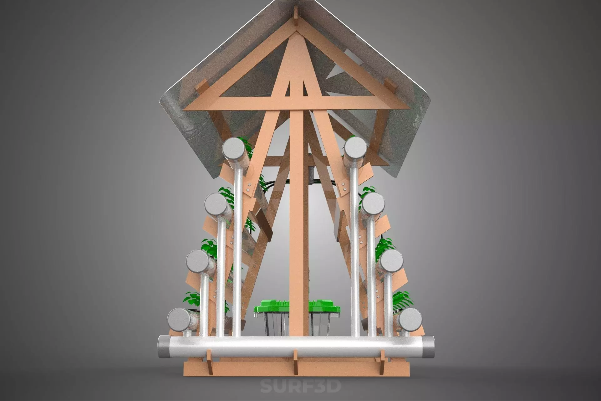 VERTICAL HYDROPONIC SOILLESS POT PLANT GROW WATER TANK RESERVOIR 3D model_21