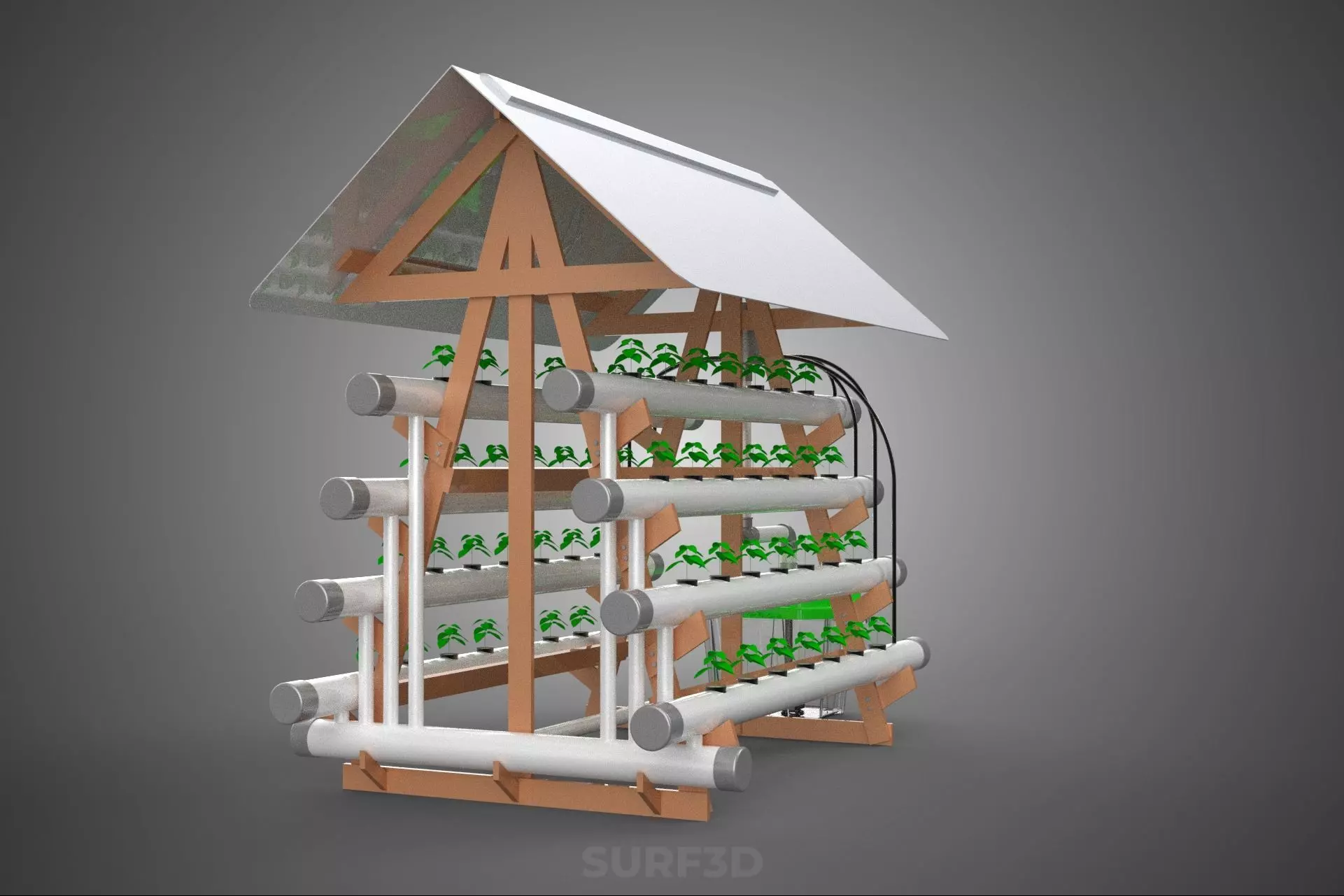 VERTICAL HYDROPONIC SOILLESS POT PLANT GROW WATER TANK RESERVOIR 3D model_27