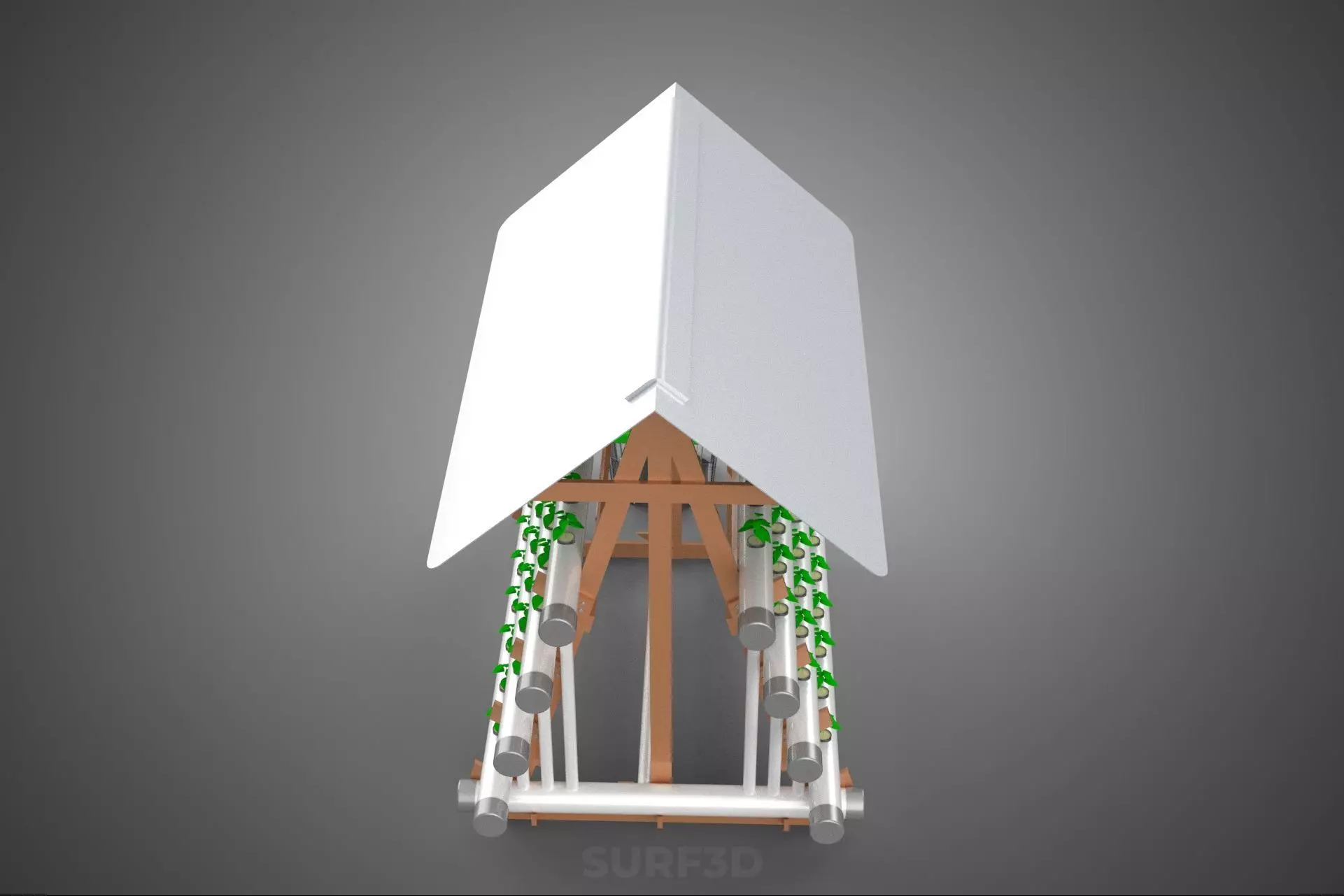 VERTICAL HYDROPONIC SOILLESS POT PLANT GROW WATER TANK RESERVOIR 3D model_5