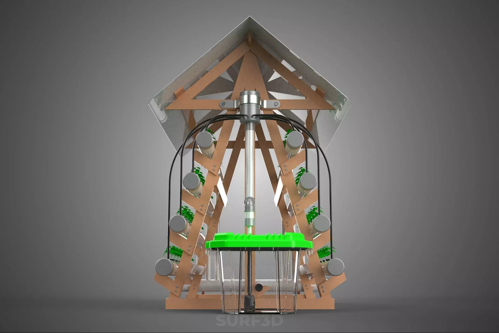 VERTICAL HYDROPONIC SOILLESS POT PLANT GROW WATER TANK RESERVOIR 3D model_17