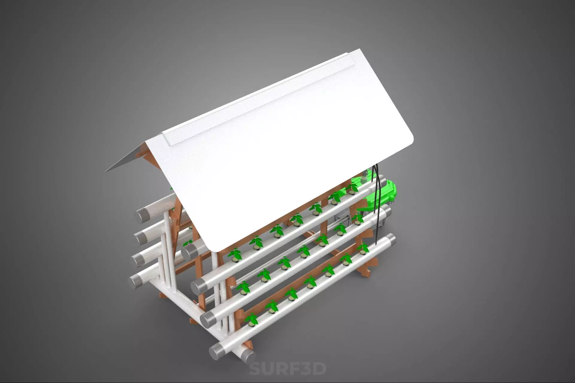 VERTICAL HYDROPONIC SOILLESS POT PLANT GROW WATER TANK RESERVOIR 3D model_6