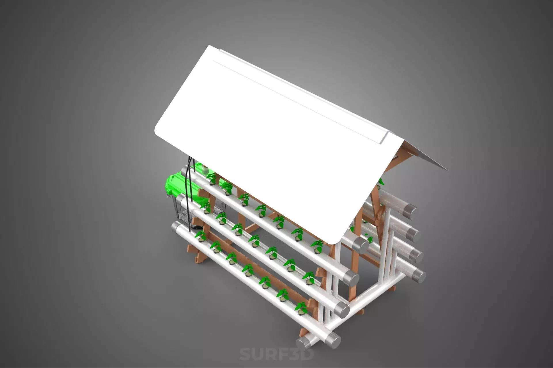 VERTICAL HYDROPONIC SOILLESS POT PLANT GROW WATER TANK RESERVOIR 3D model_4