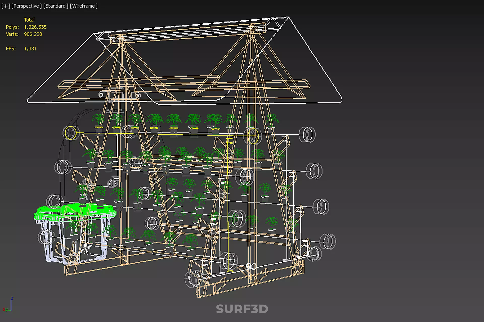 VERTICAL HYDROPONIC SOILLESS POT PLANT GROW WATER TANK RESERVOIR 3D model_33