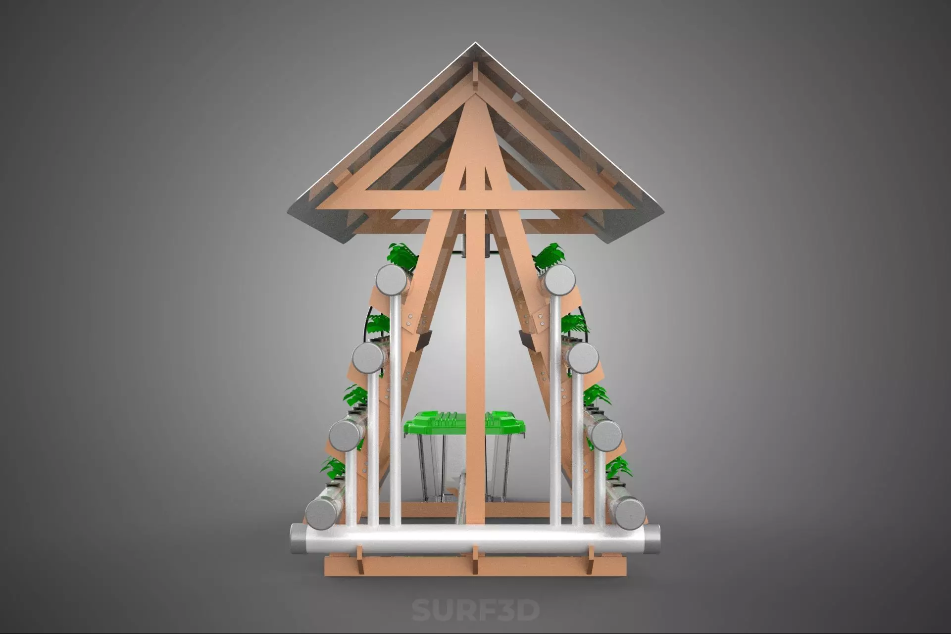 VERTICAL HYDROPONIC SOILLESS POT PLANT GROW WATER TANK RESERVOIR 3D model_26