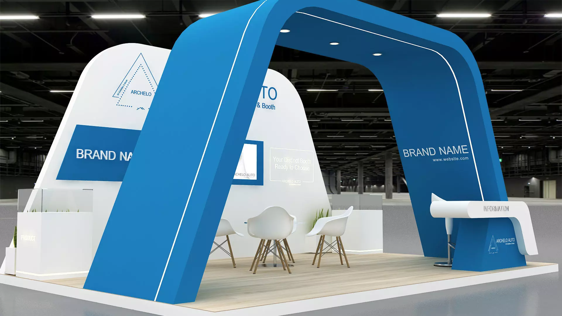 Modern Exhibition Booth 3D 3D model_3