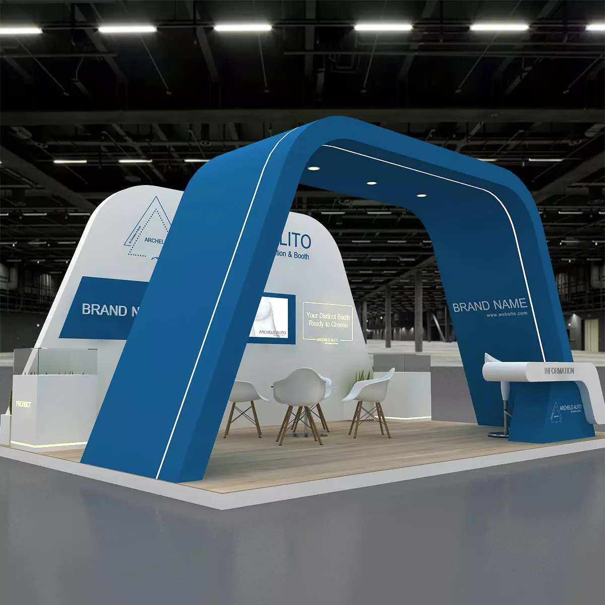 Modern Exhibition Booth 3D 3D model_11