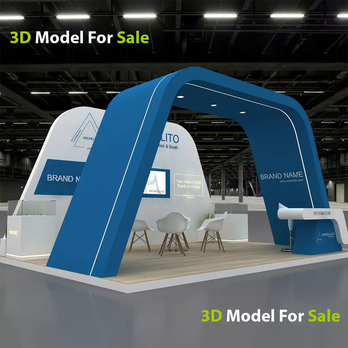 Modern Exhibition Booth 3D 3D model_9