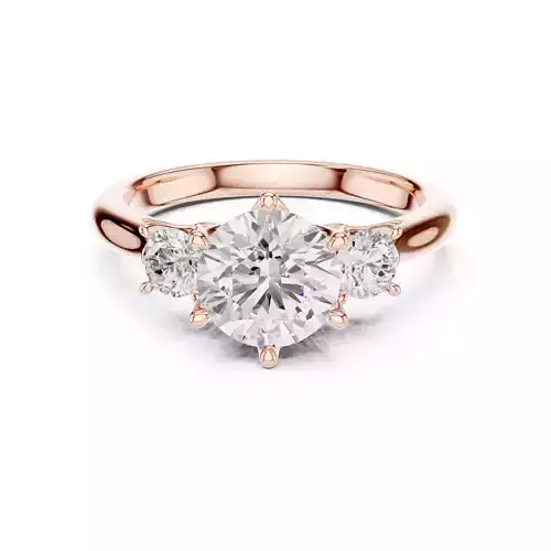 Three Stone Round Diamond Engagement Ring 3DM STL Video