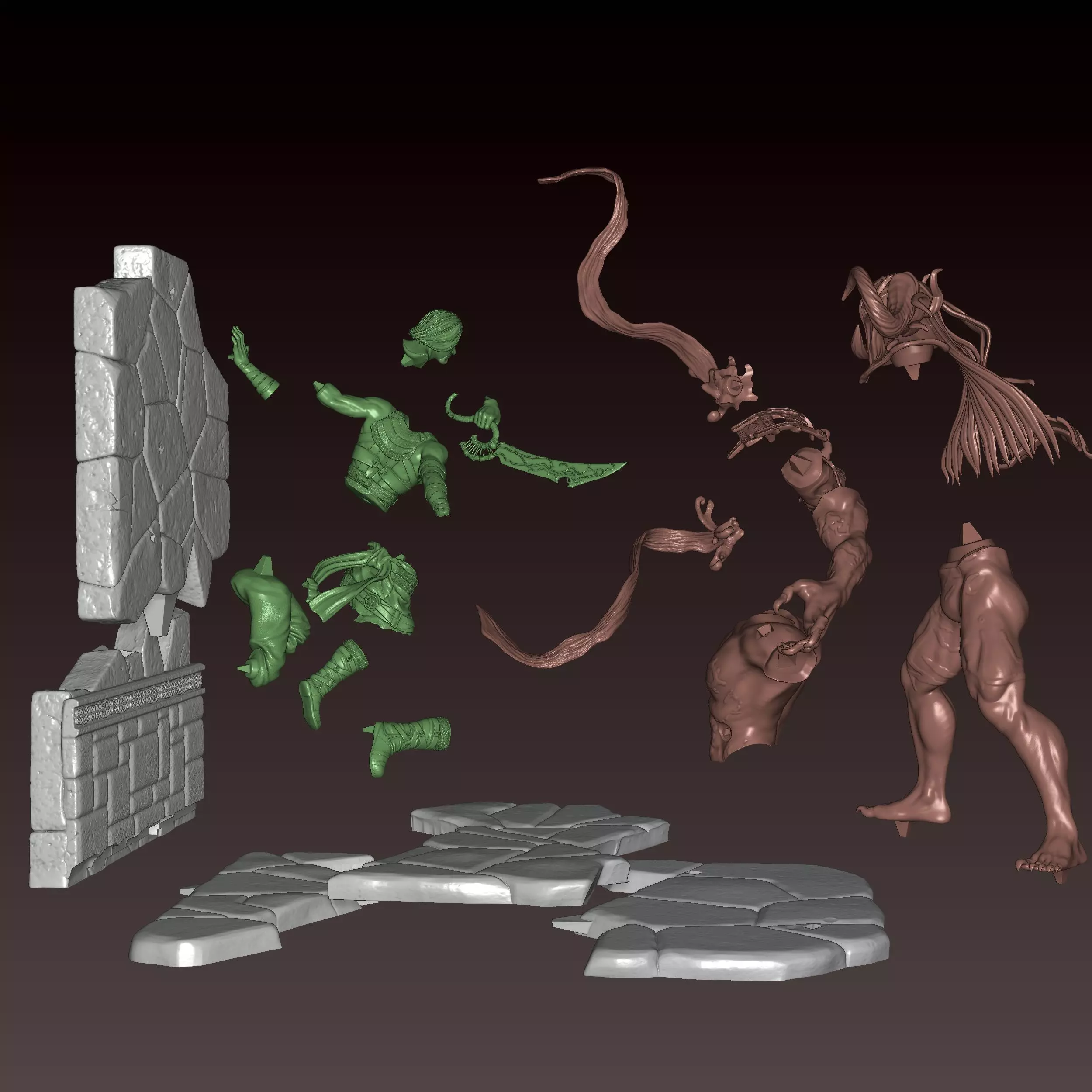 Prince of Persia vs Dahaka 3D print model_7