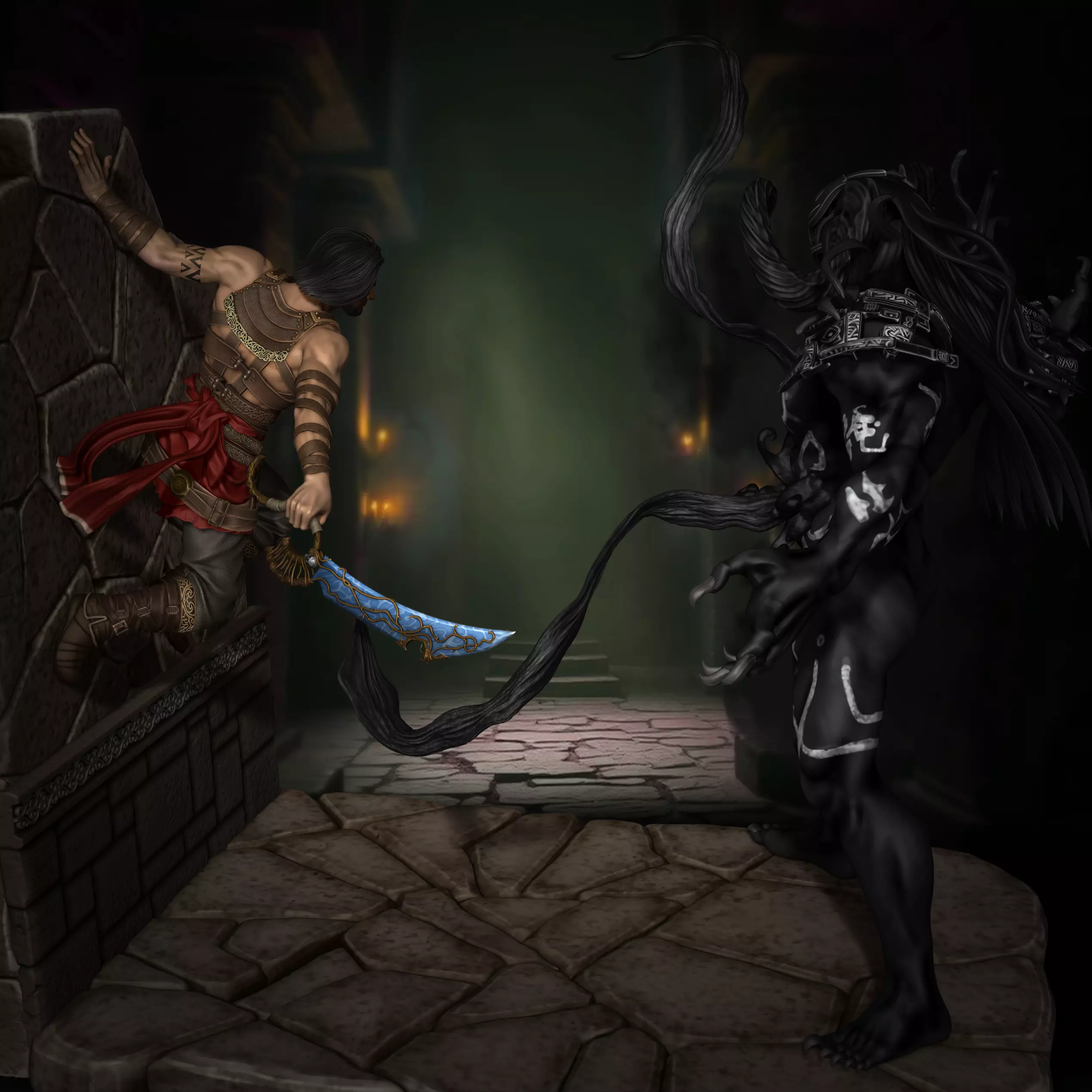 Prince of Persia vs Dahaka 3D print model_3