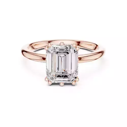 Emerald Cut Hidden Diamond Engagement Ring 3DM STL Video