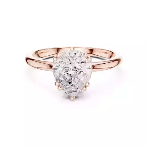 2CT Pear Cut Diamond Engagement Wedding Ring 3DM STL Video 3D print model