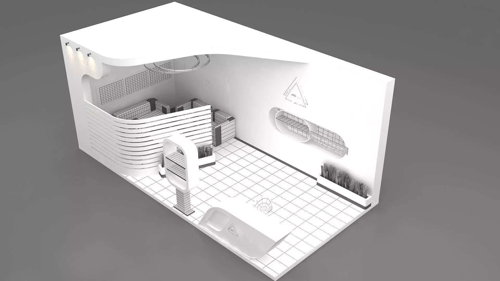 3d model exhibition Low-poly 3D model_6