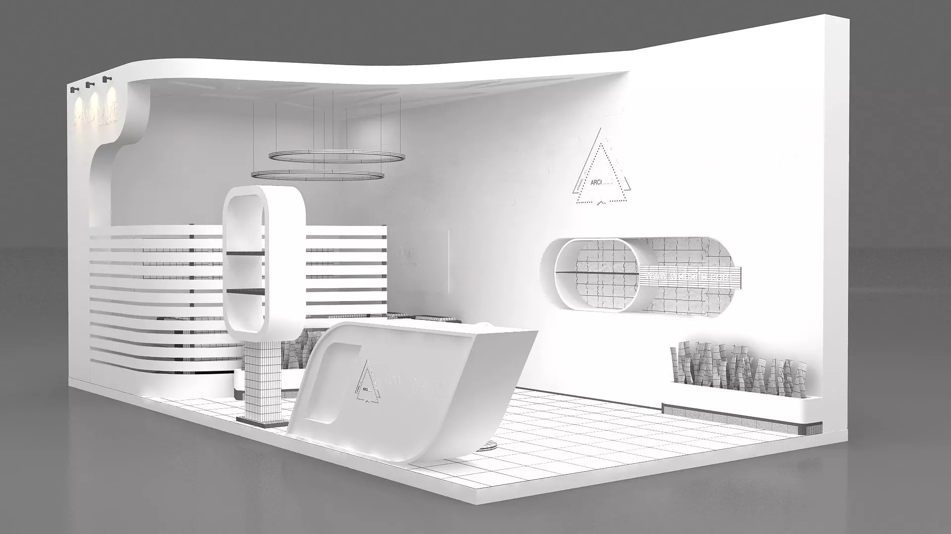 3d model exhibition Low-poly 3D model_5