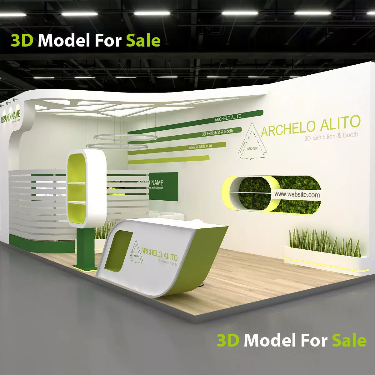 3d model exhibition Low-poly 3D model_9