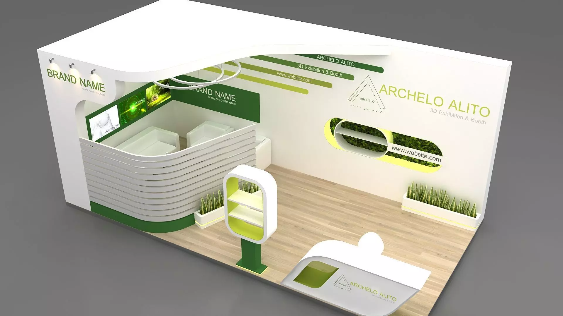 3d model exhibition Low-poly 3D model_4