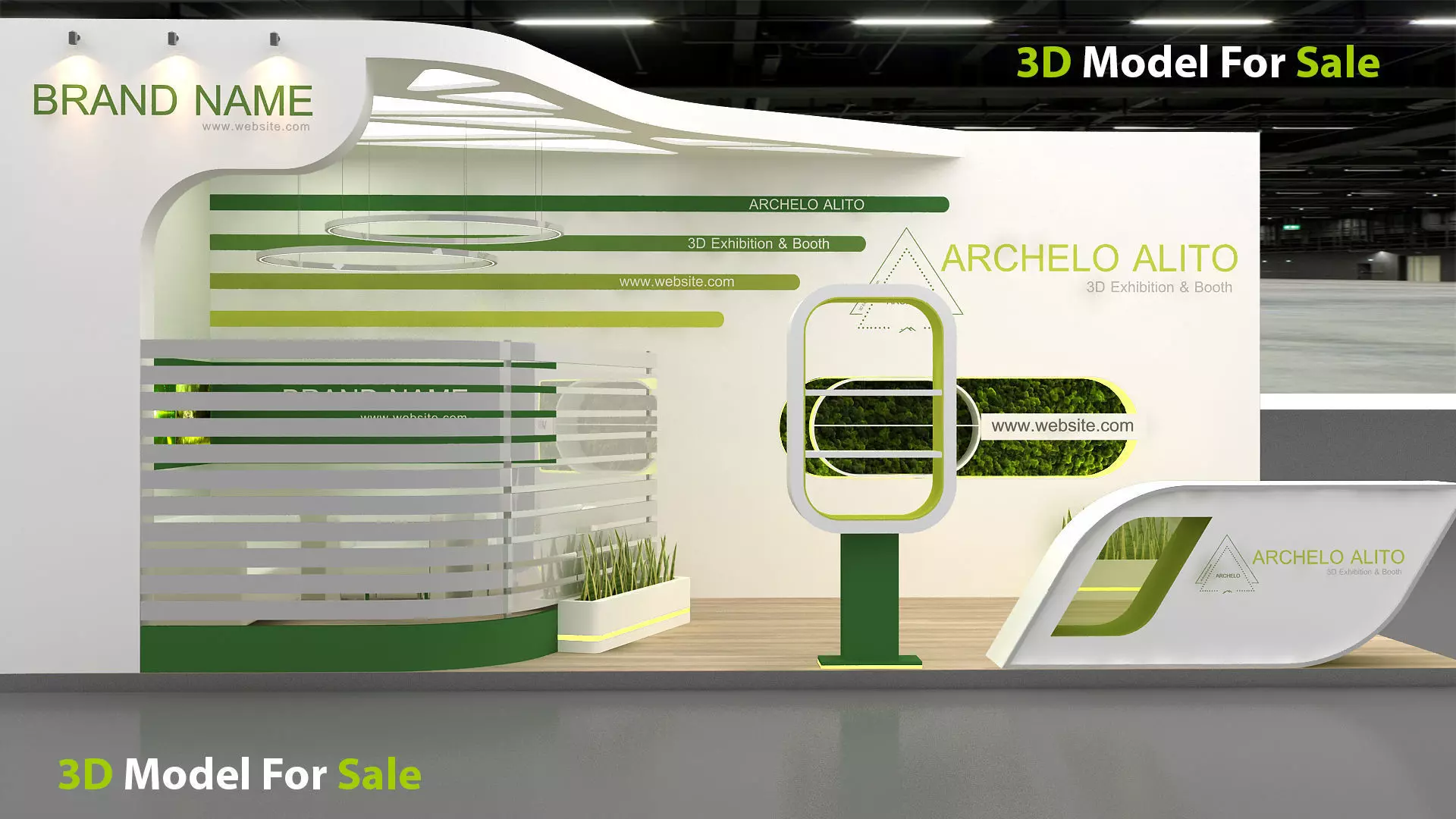 3d model exhibition Low-poly 3D model_1