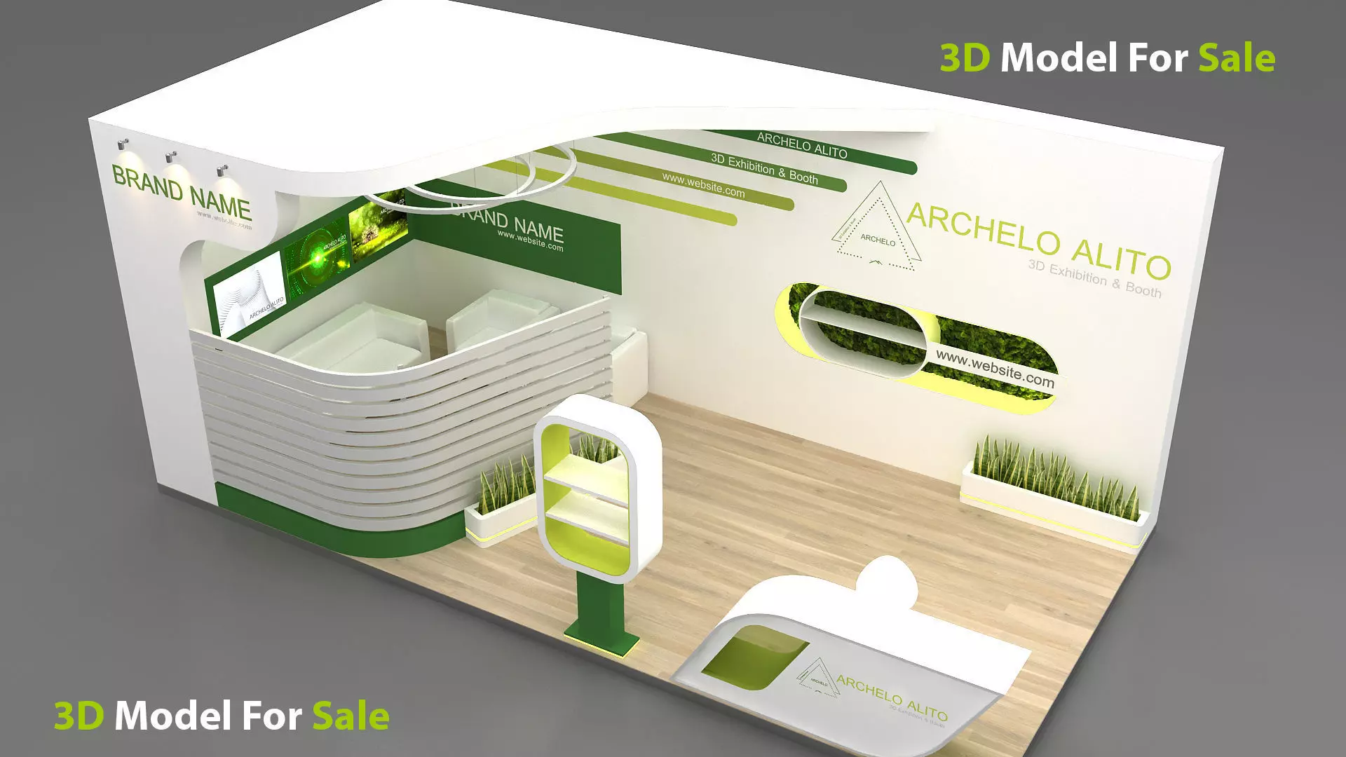 3d model exhibition Low-poly 3D model_0