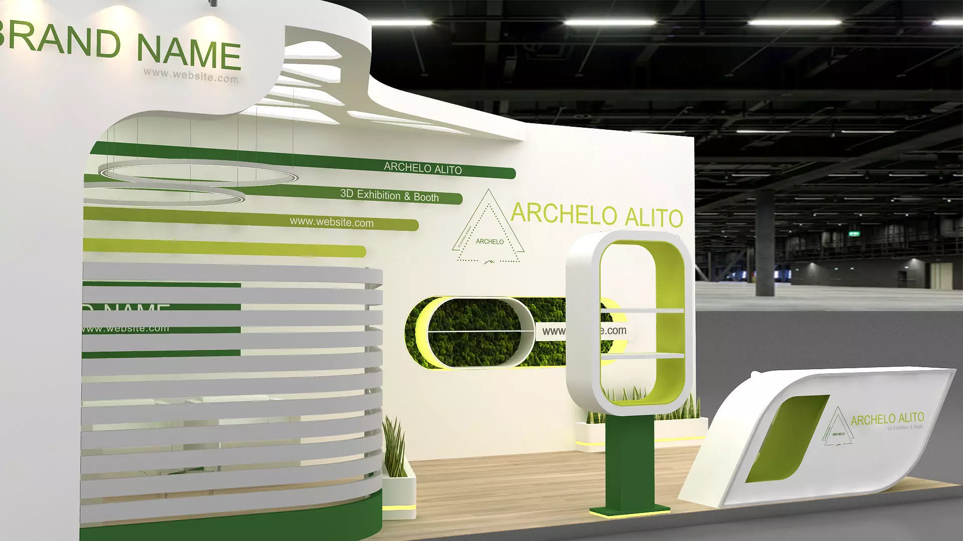 3d model exhibition Low-poly 3D model_10