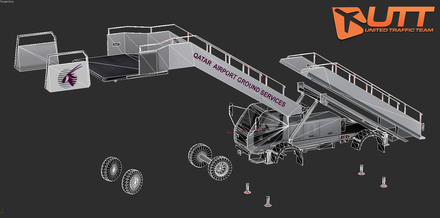 Auto stairs LAS-1 TTA-S Low-poly 3D model_4