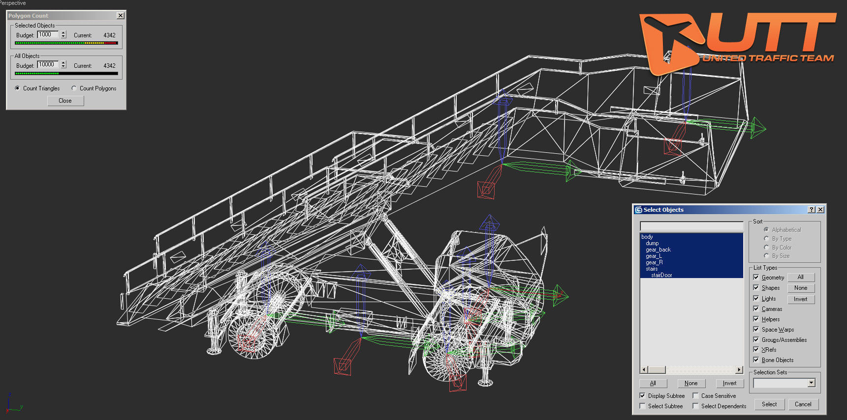 Auto stairs LAS-1 TTA-S Low-poly 3D model_3