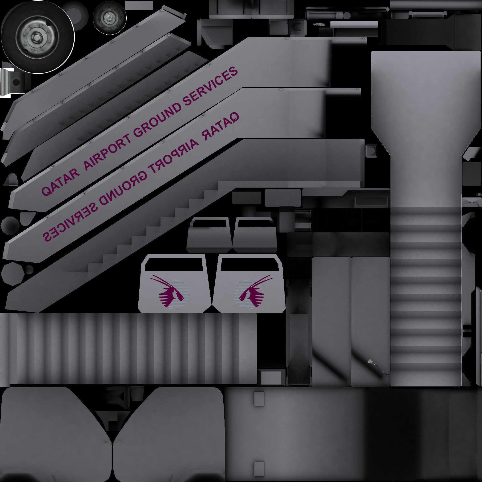 Auto stairs LAS-1 TTA-S Low-poly 3D model_12