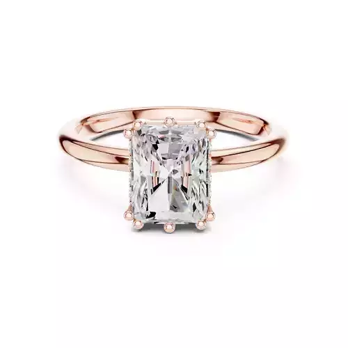 8x6mm Radiant Cut Diamond Engagement Ring 3DM STL Video